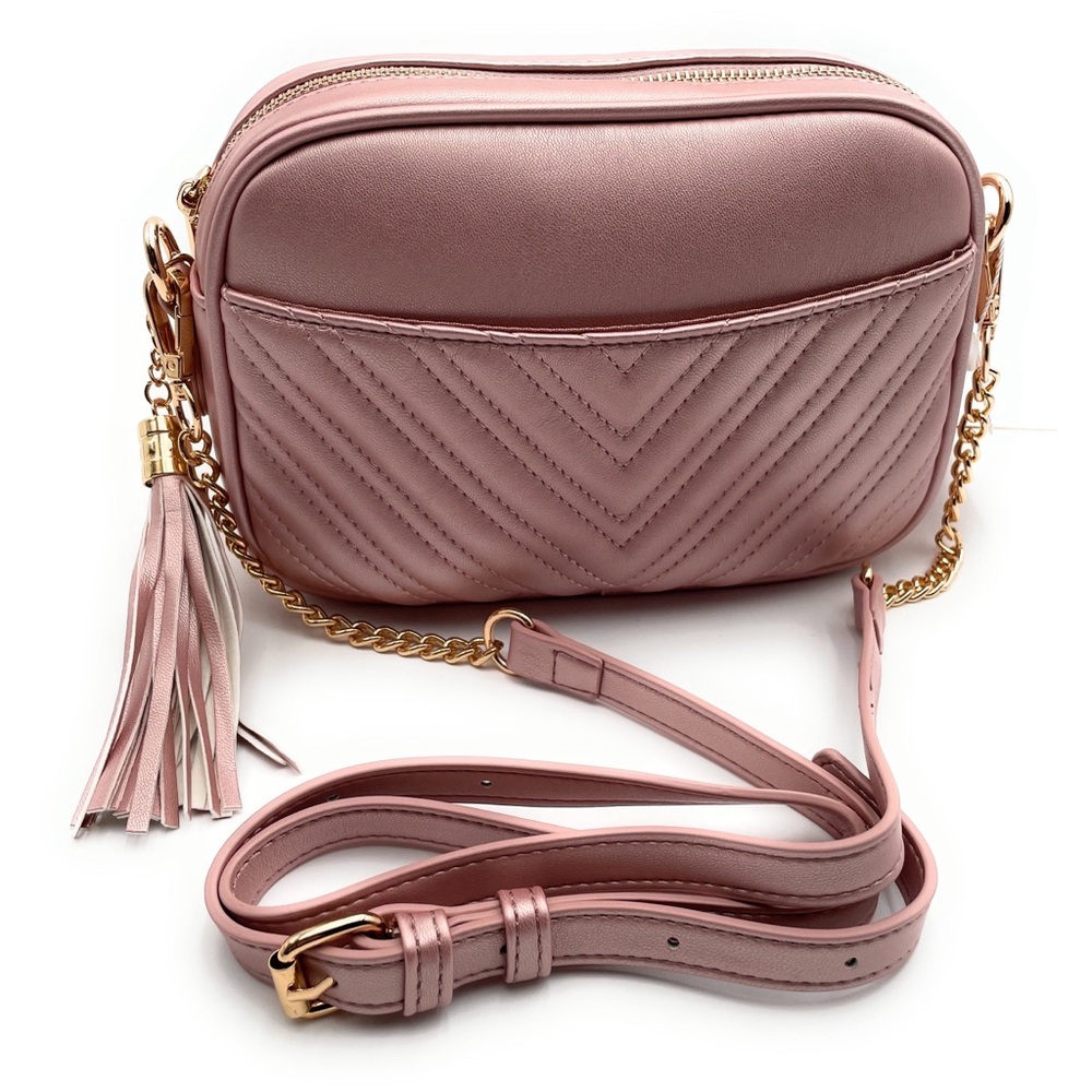 Quilted Crossbody Bag with Tassel | Adjustable Shoulder Purse